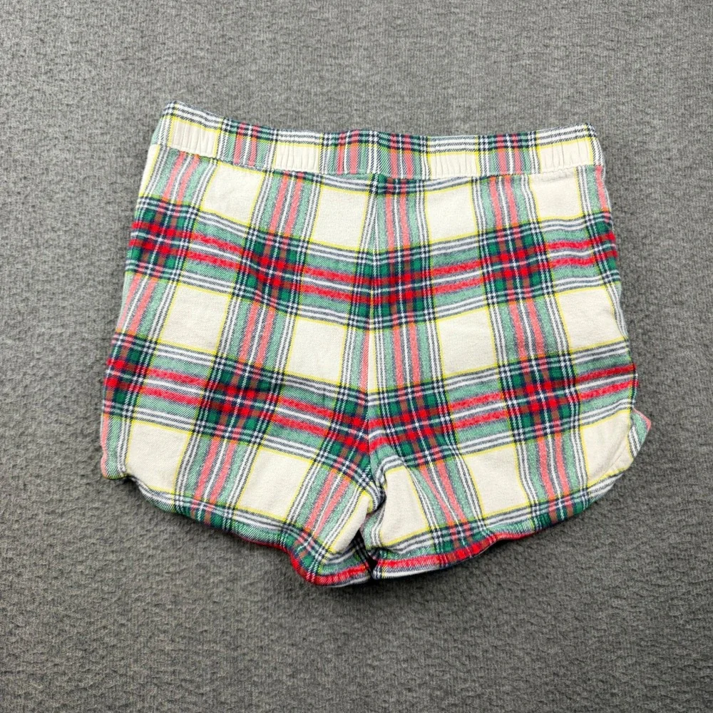 Aerie Women's M Medium Plaid Flannel Pajama Shorts Red Green White